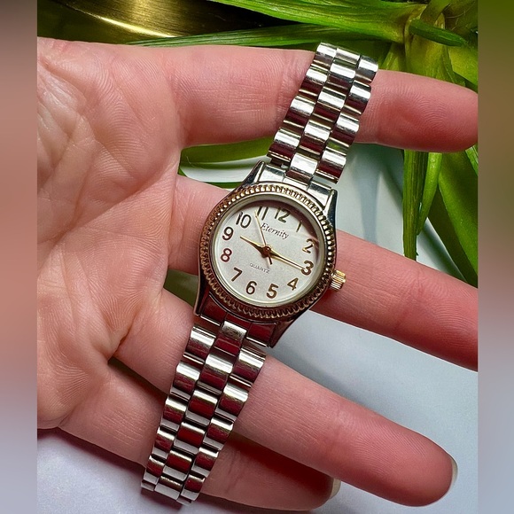 Eternity Two-Tone Stainless Steel Quartz Watch Gold Bezel - Picture 2 of 4